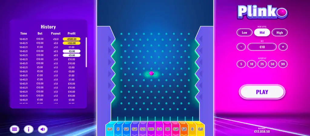 Plinko Casino Geschichte Demo-Modus.